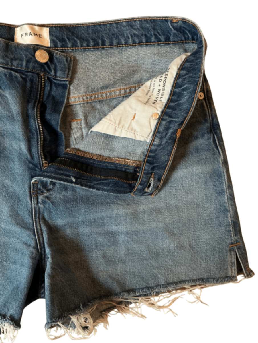 Vintage Relaxed Raw Fray Denim Short Libra / Size 30