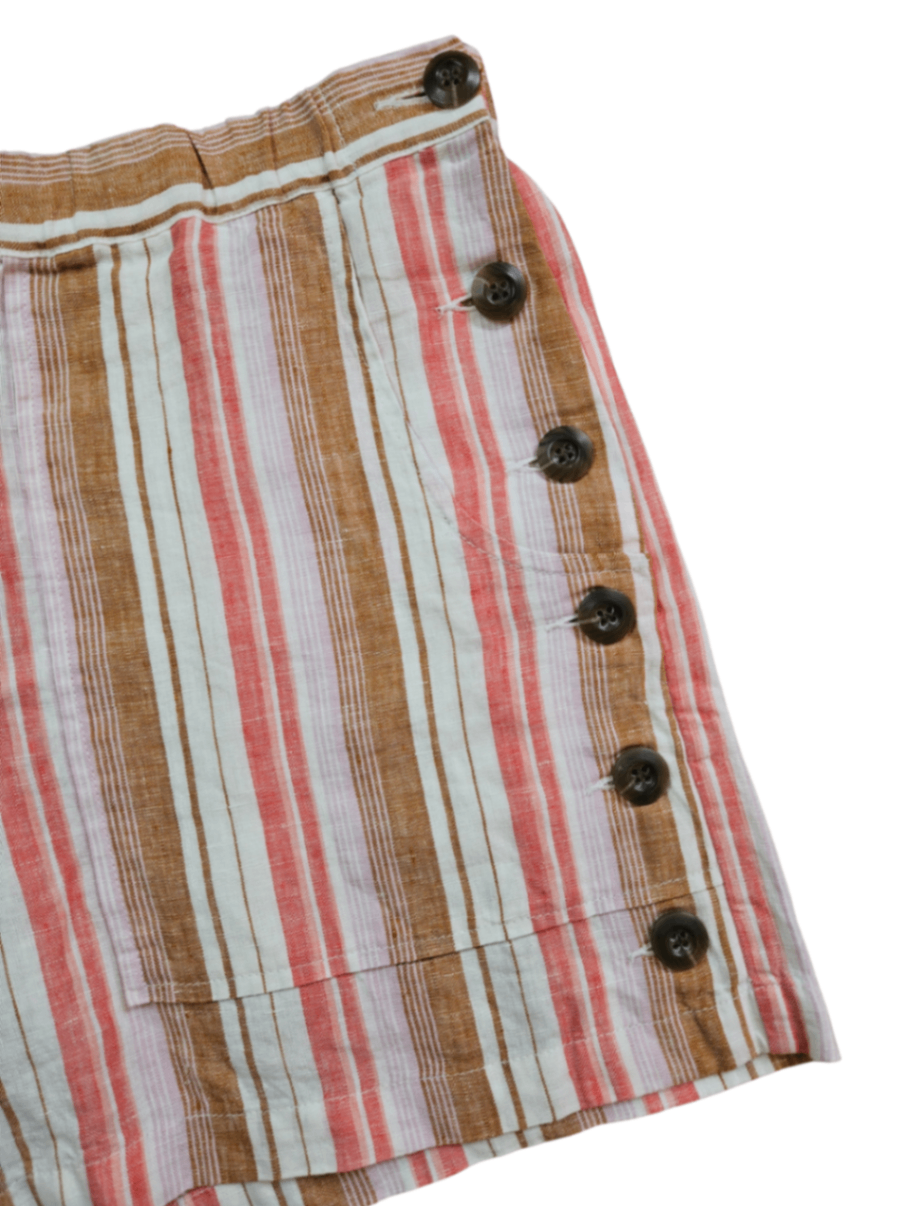 Diradine Stripe Linen Shorts / Size M