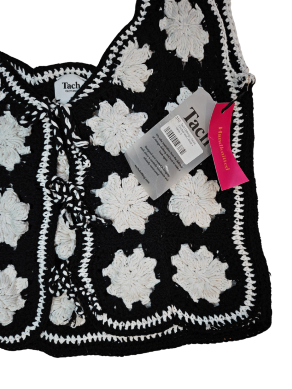 Cassia Crochet Vest Black/White / Size S