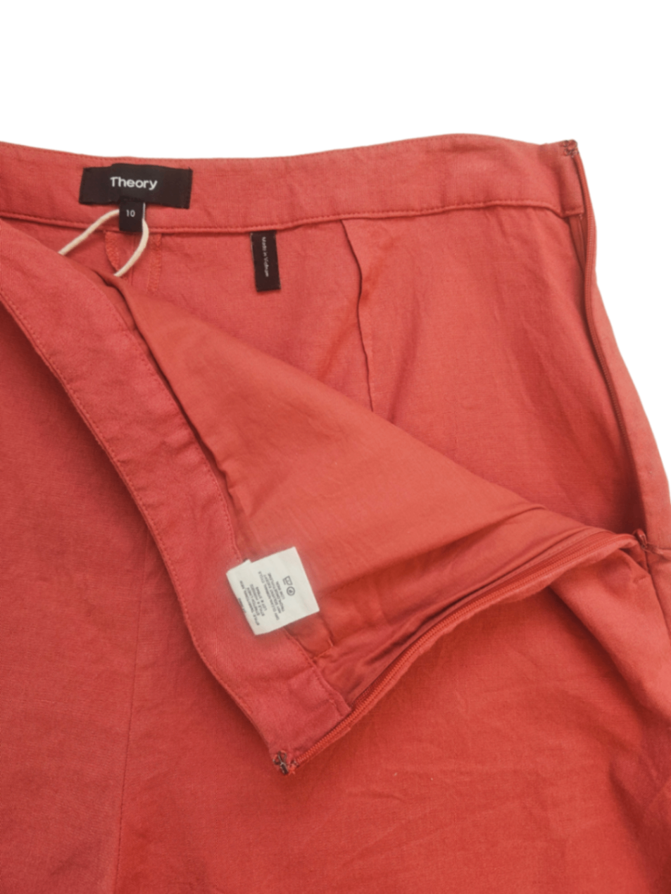 Stretch Linen Short Rust / Size 10