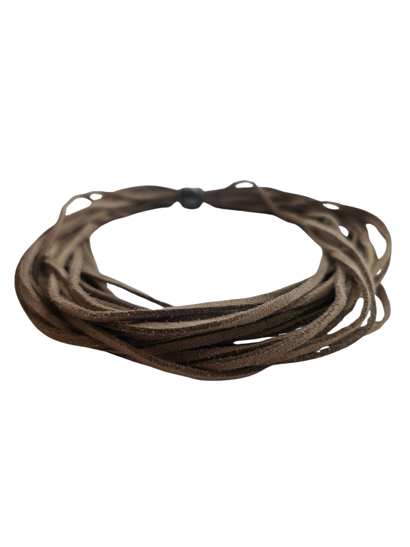 Gun Metal Plated Suede Choker / One Size