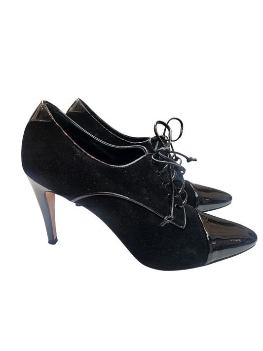 Suede Lace Up Wings High Heel / Size 39.5