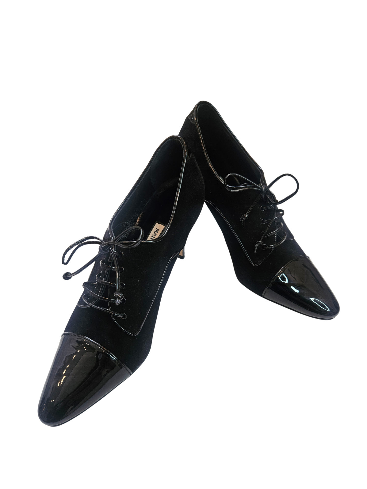 Suede Lace Up Wings High Heel / Size 39.5