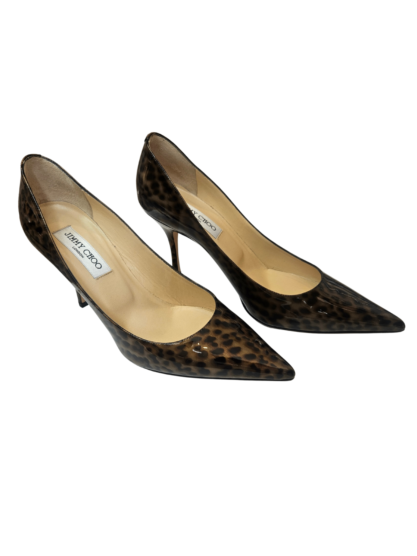 Leopard Print Patent Heel / Size 39.5