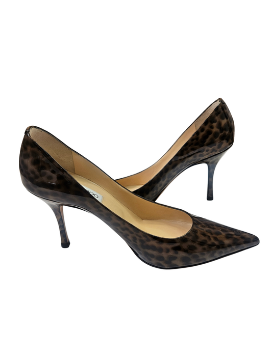 Leopard Print Patent Heel / Size 39.5