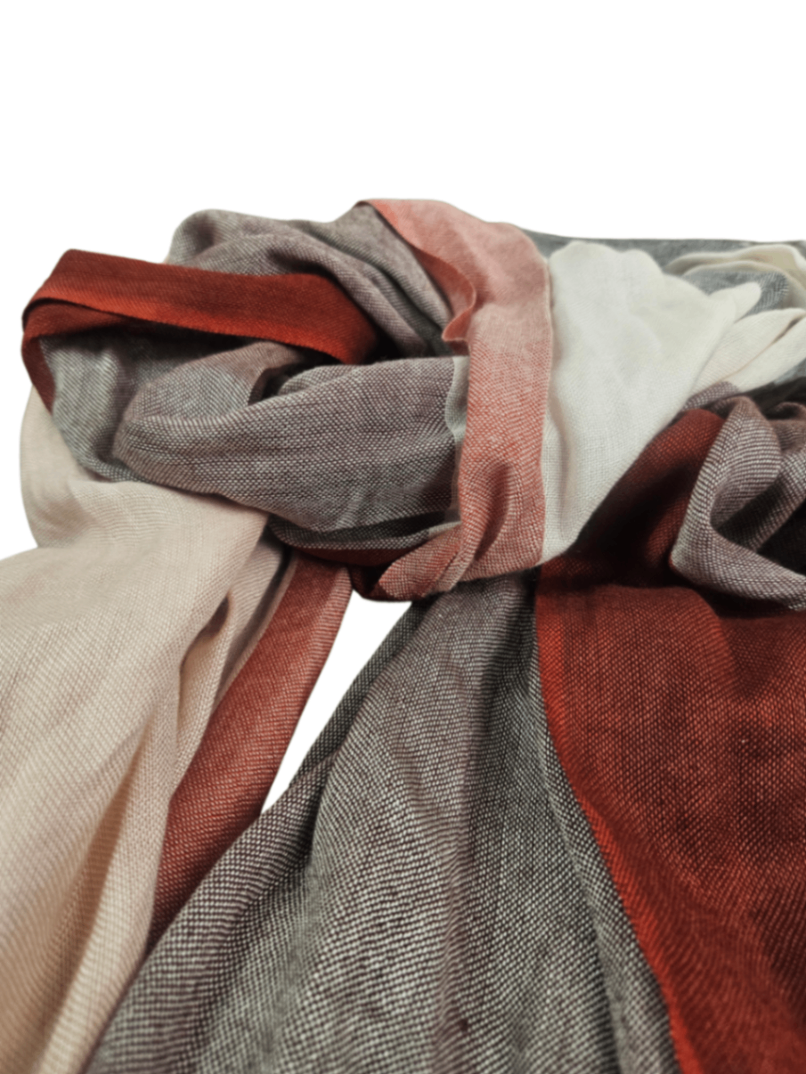 Lightweight Plaid Scarf Red / One Size