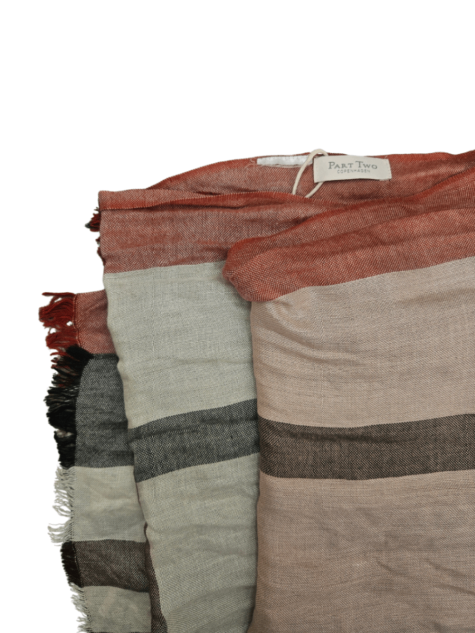 Lightweight Plaid Scarf Red / One Size