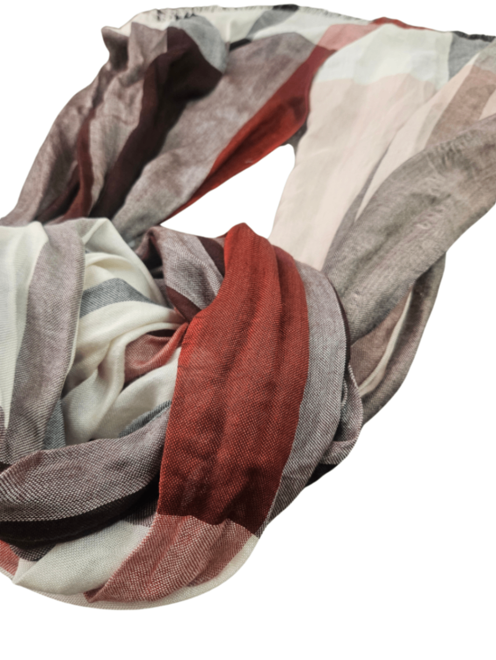 Lightweight Plaid Scarf Red / One Size