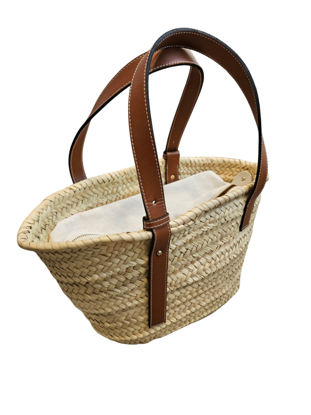 Woven Straw Zip Beach Tote / One Size
