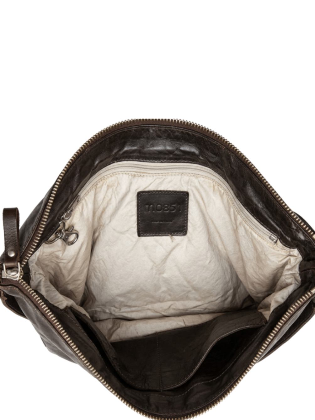 Leather 2 Pocket Messenger Bag (As Is) / One Size
