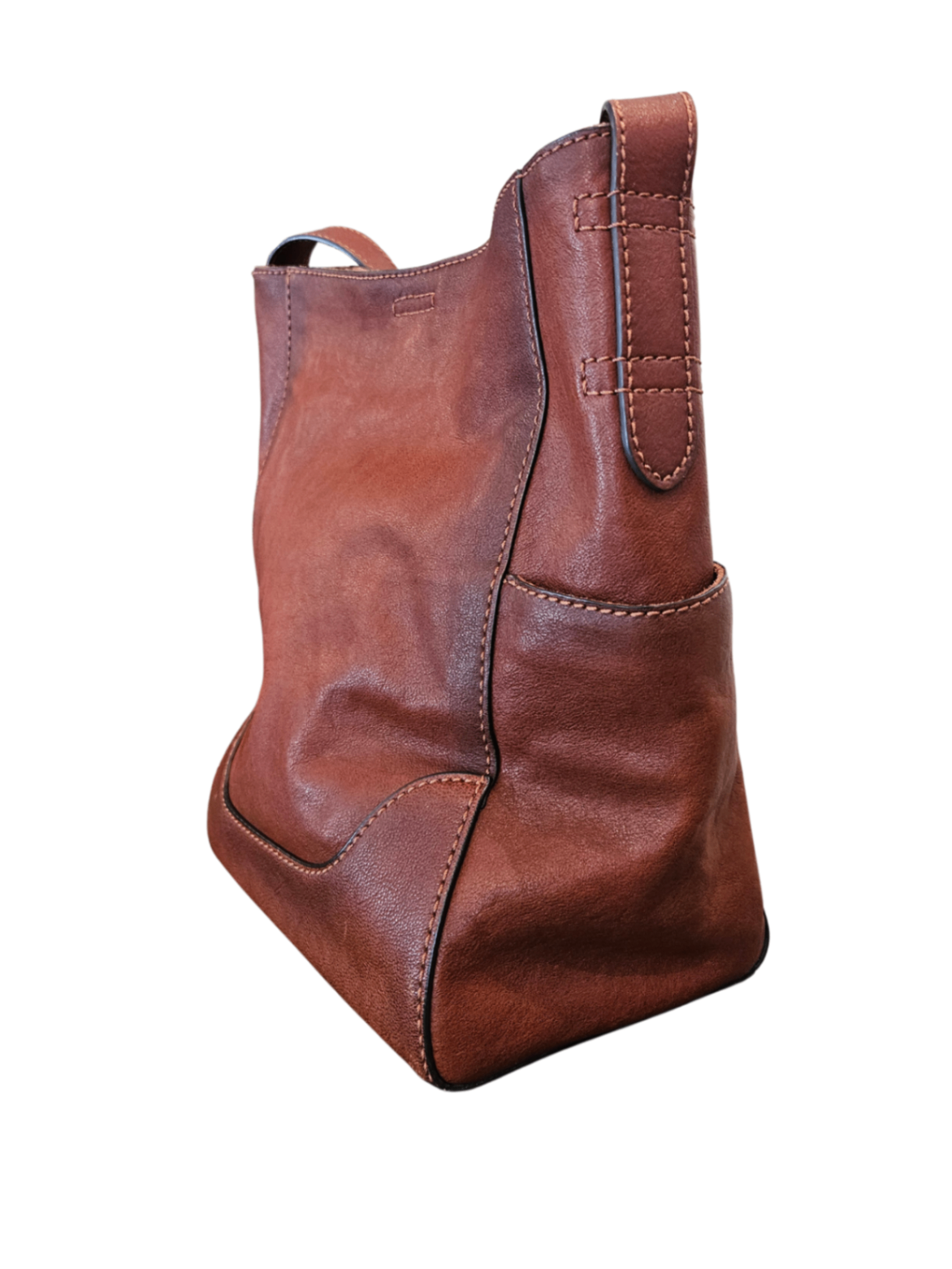 Side Pocket Hobo Tote Cognac / One Size