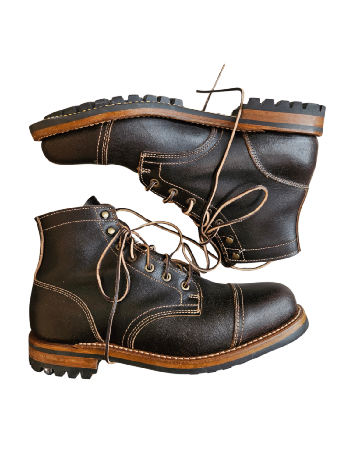 Brown Double Shot Cap Toe Shoe / Size 10.5