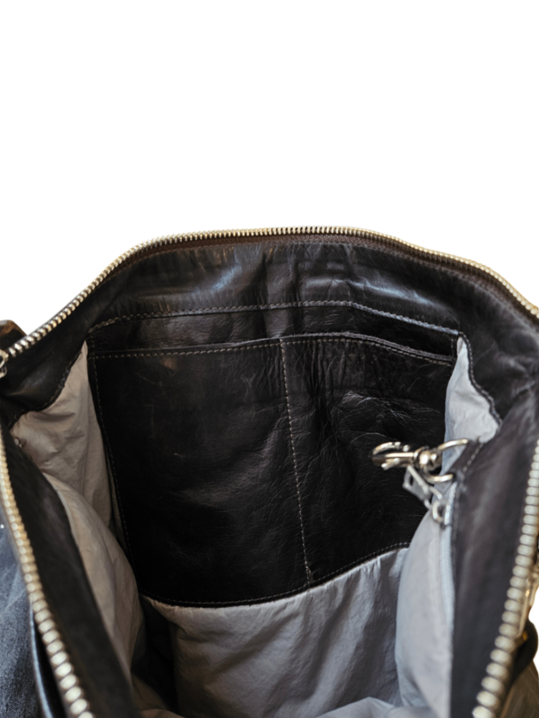 Leather 2 Pocket Messenger Bag (As Is) / One Size