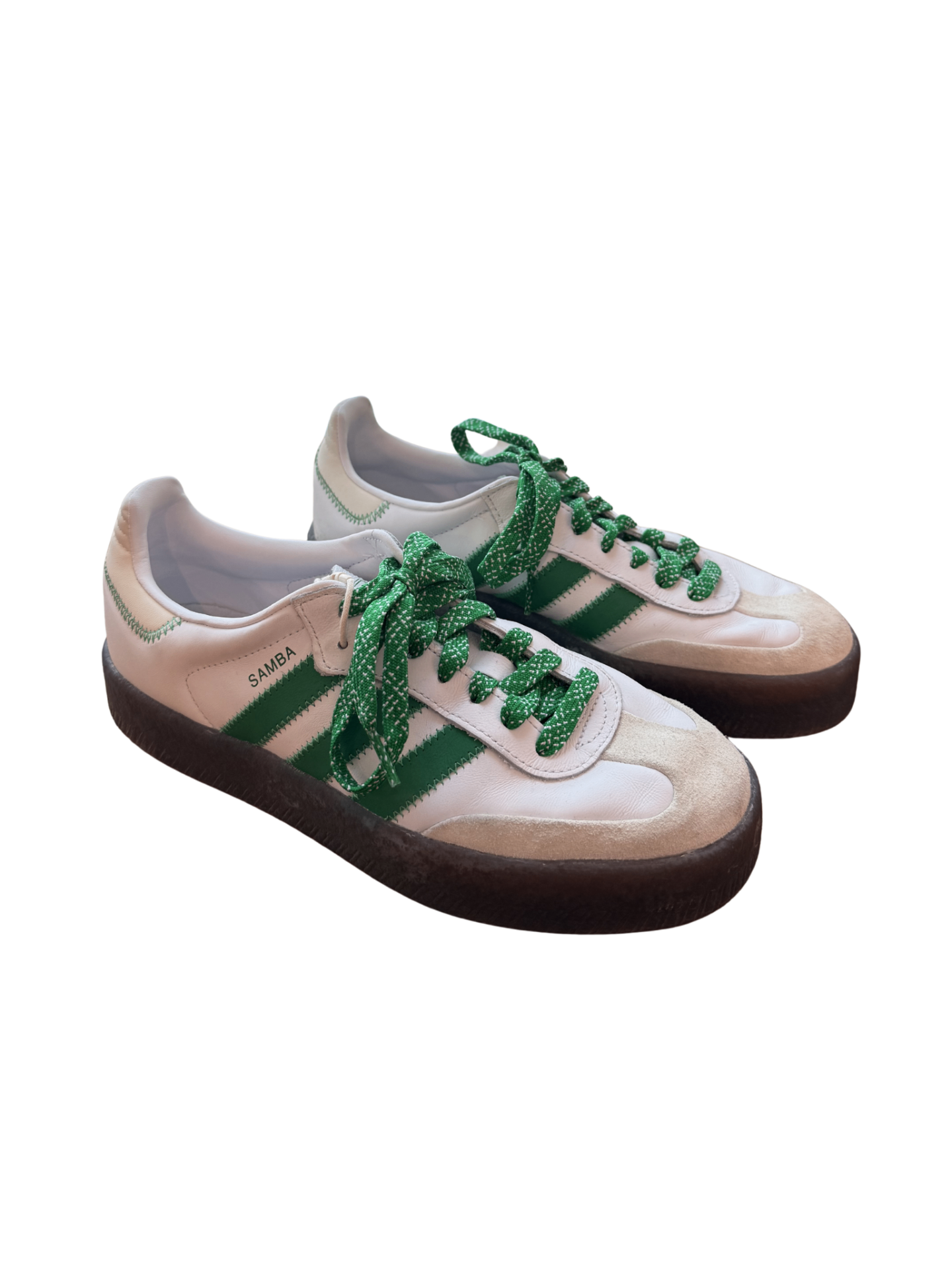 CDG x Adidas Samba Sneakers White/Green / Size 7M/8.5W