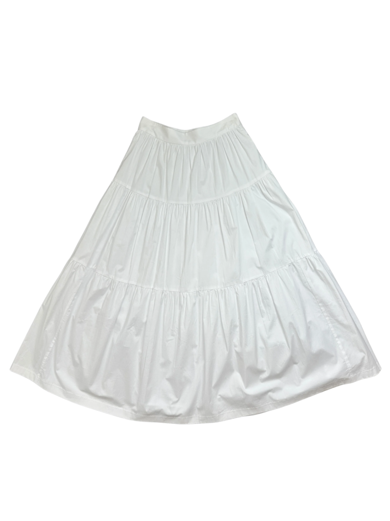 Sea Cotton Poplin Midi Skirt White / Size 2
