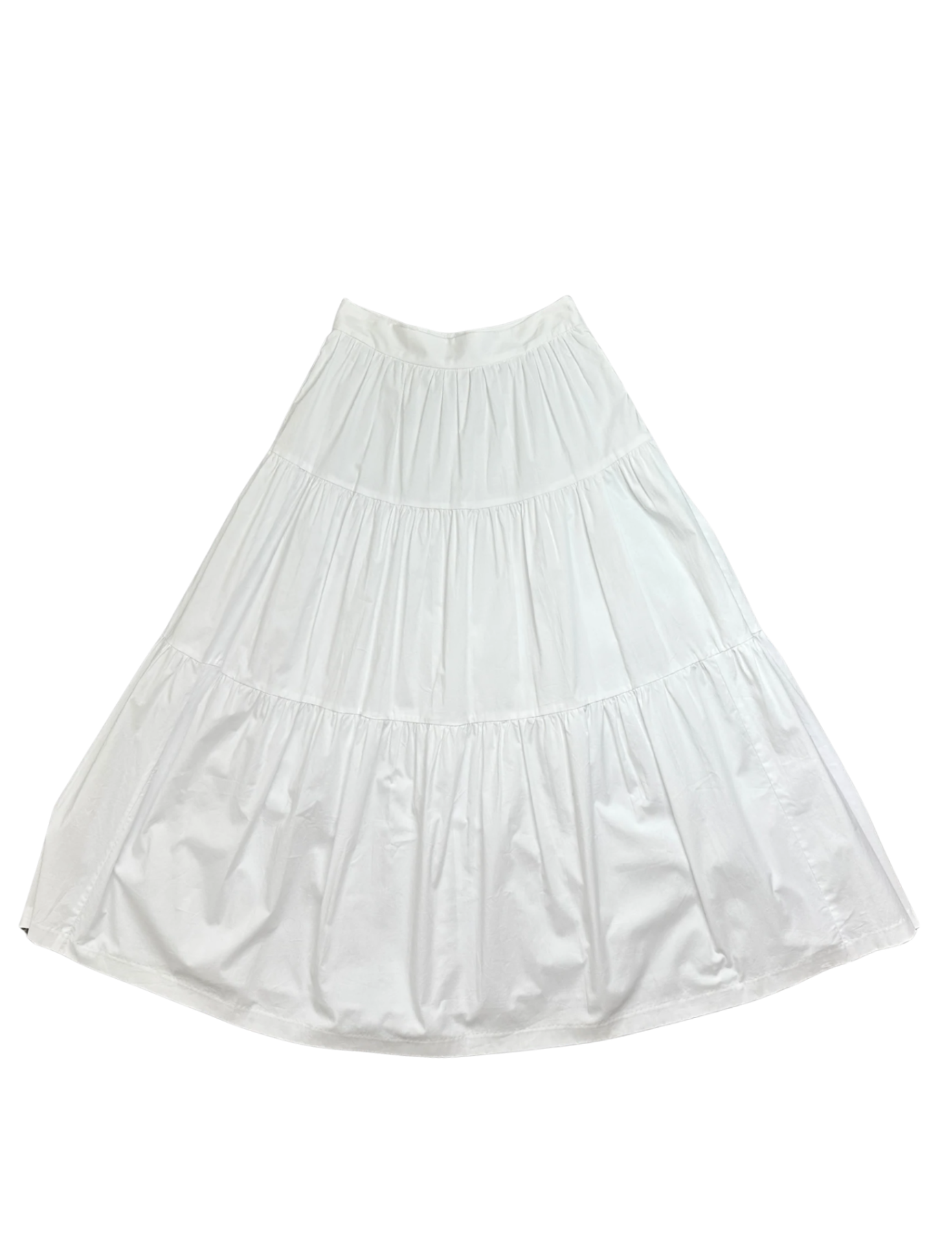 Sea Cotton Poplin Midi Skirt White / Size 2