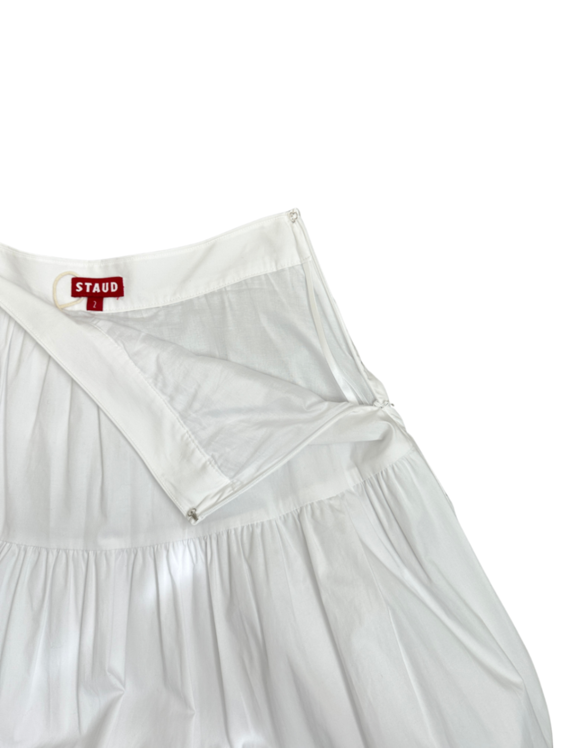 Sea Cotton Poplin Midi Skirt White / Size 2
