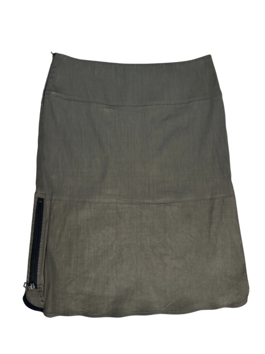 Stretch Linen Mini Skirt Grey / Size 2 (M)