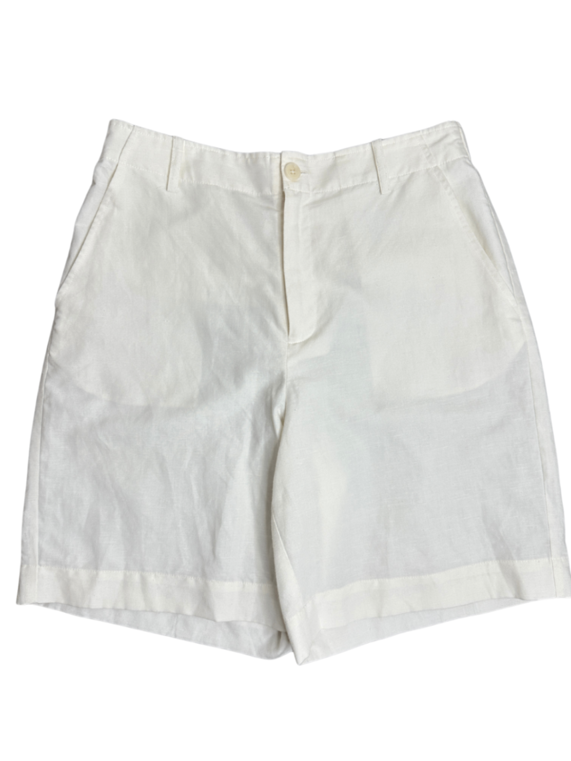 Gentina Linen Blend Shorts White / Size 38