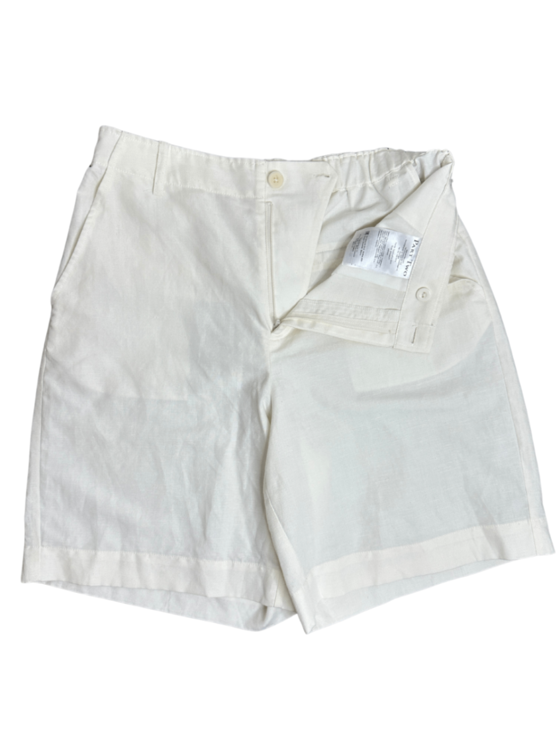 Gentina Linen Blend Shorts White / Size 38