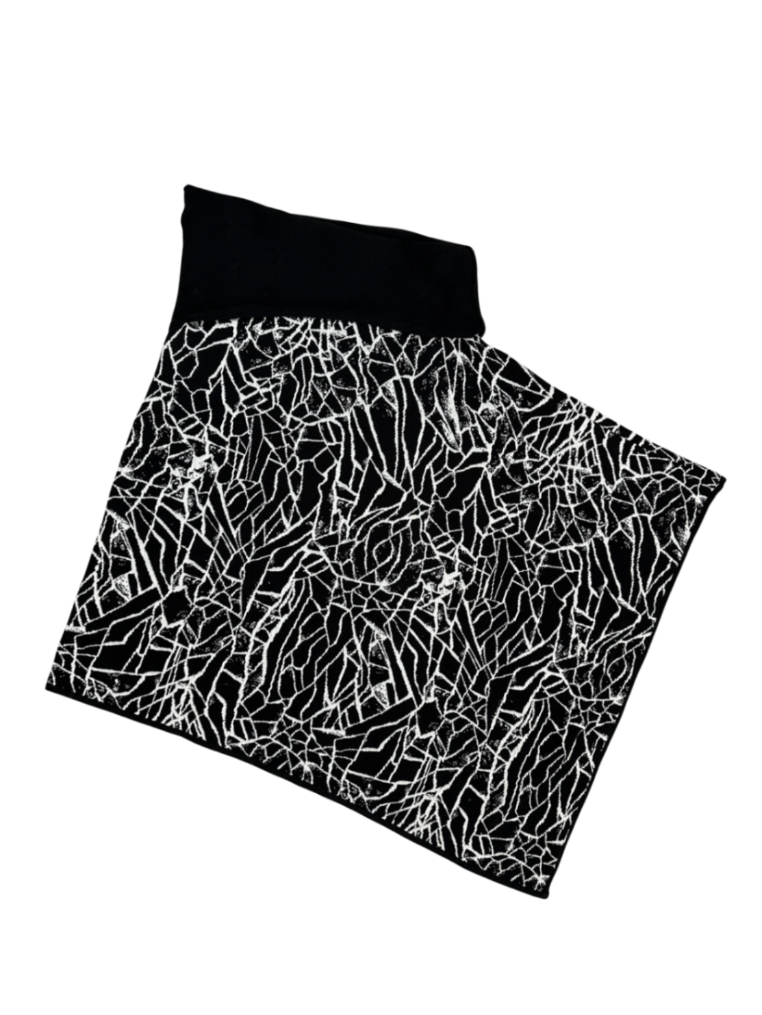 Geometric Knit Skirt Black/White / One Size