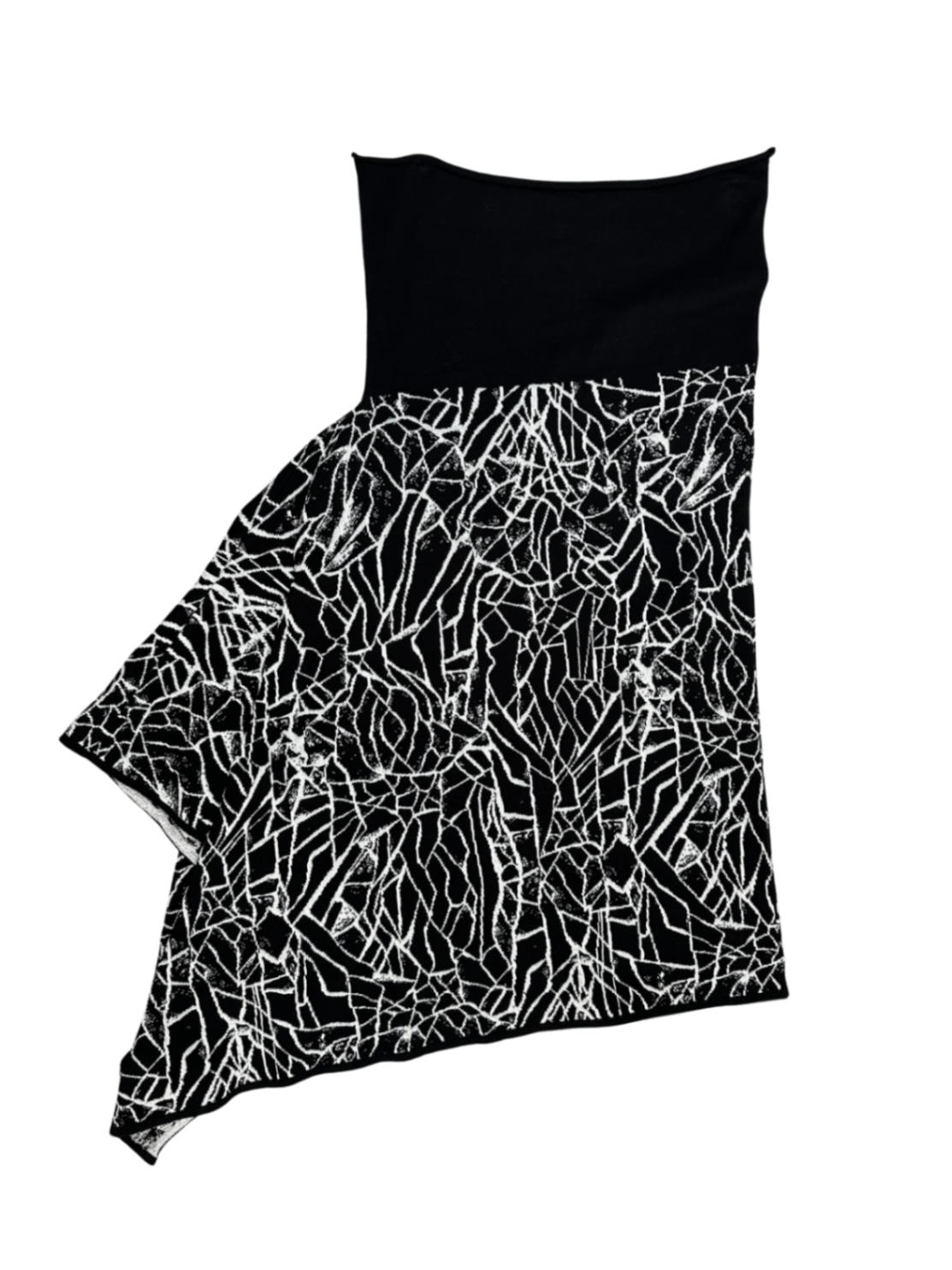 Geometric Knit Skirt Black/White / One Size