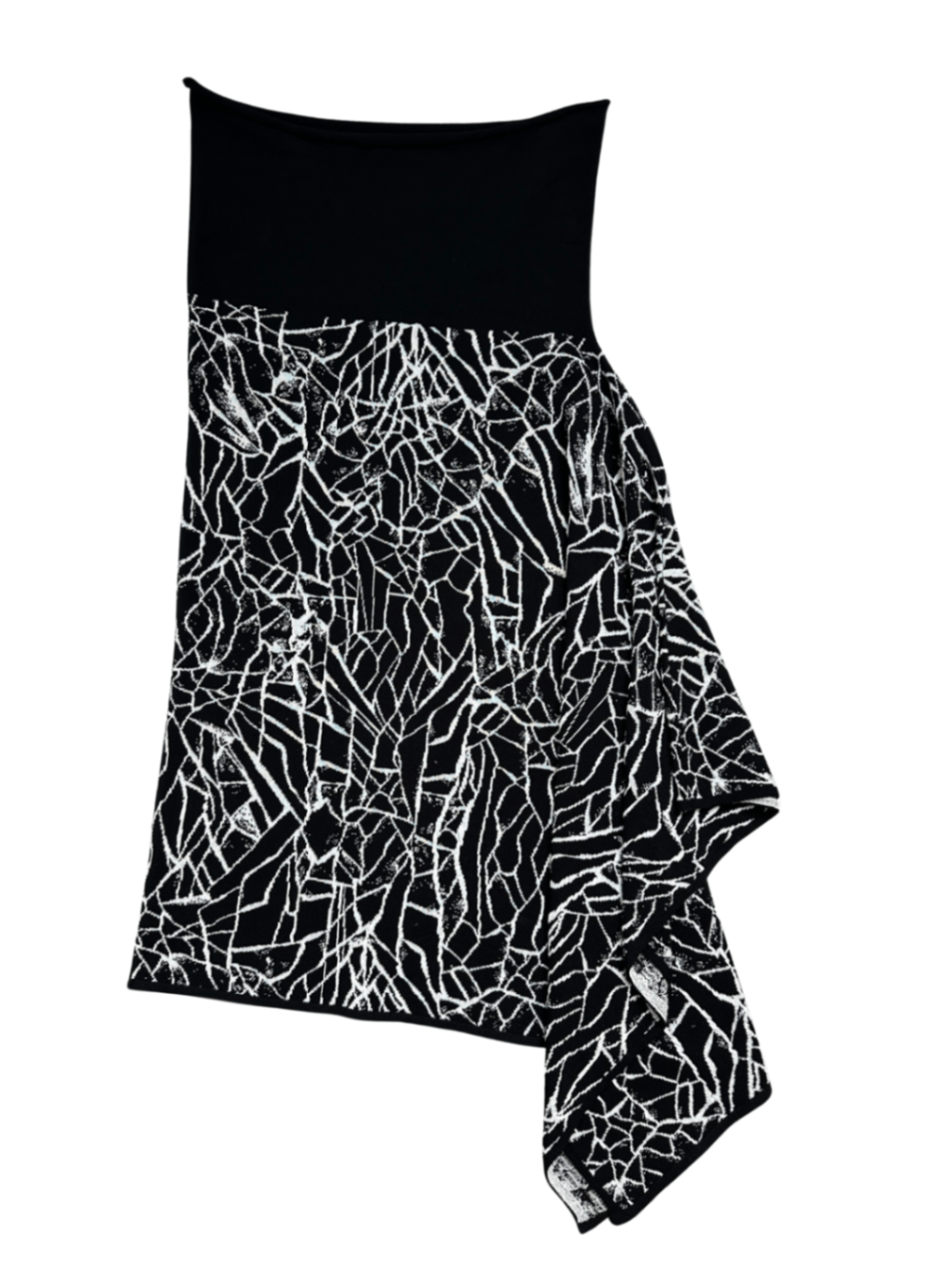 Geometric Knit Skirt Black/White / One Size