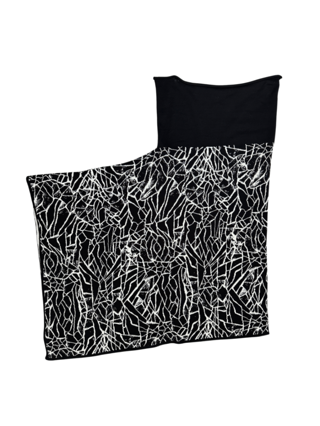 Geometric Knit Skirt Black/White / One Size