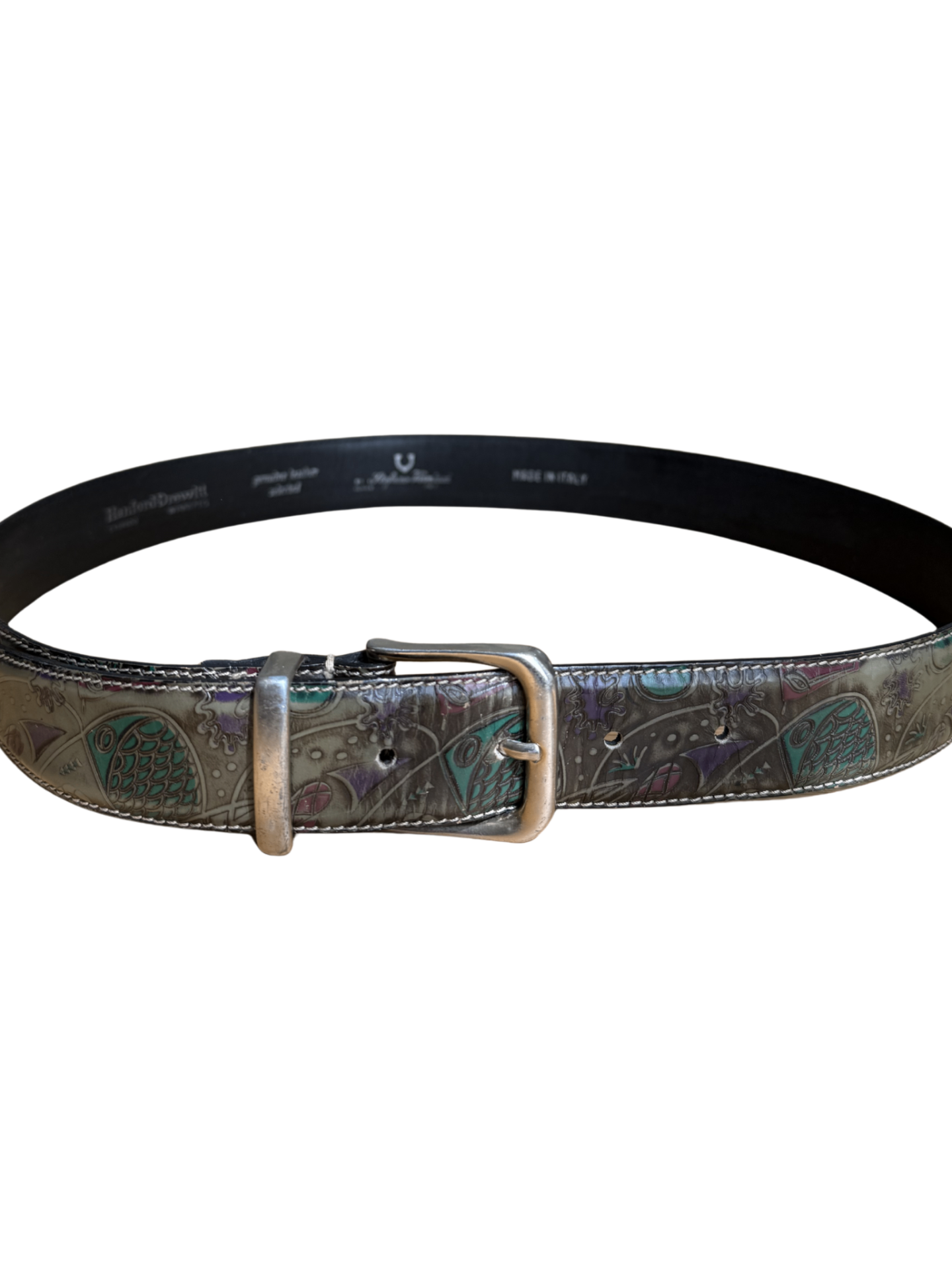 Embossed Belt Green Multi / 90cm