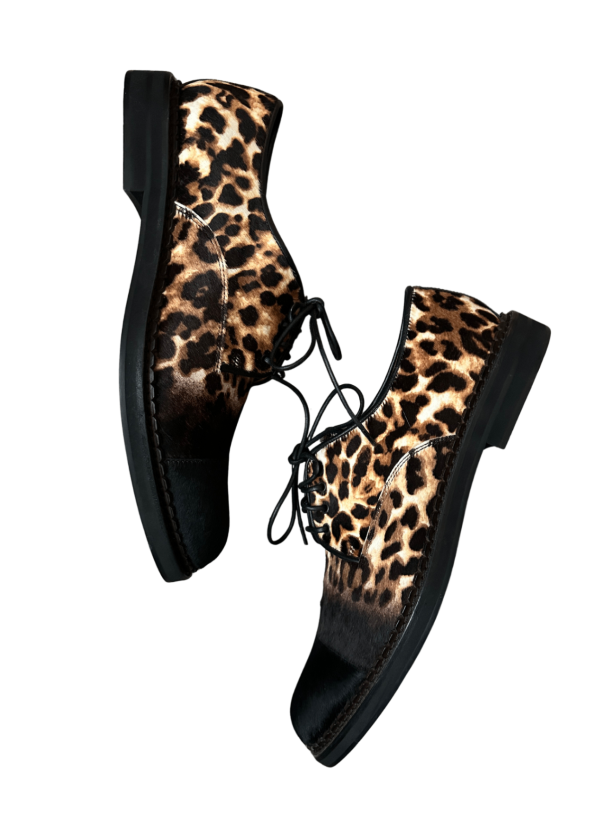 Leopard Print Lace Up Shoe / Size 43.5