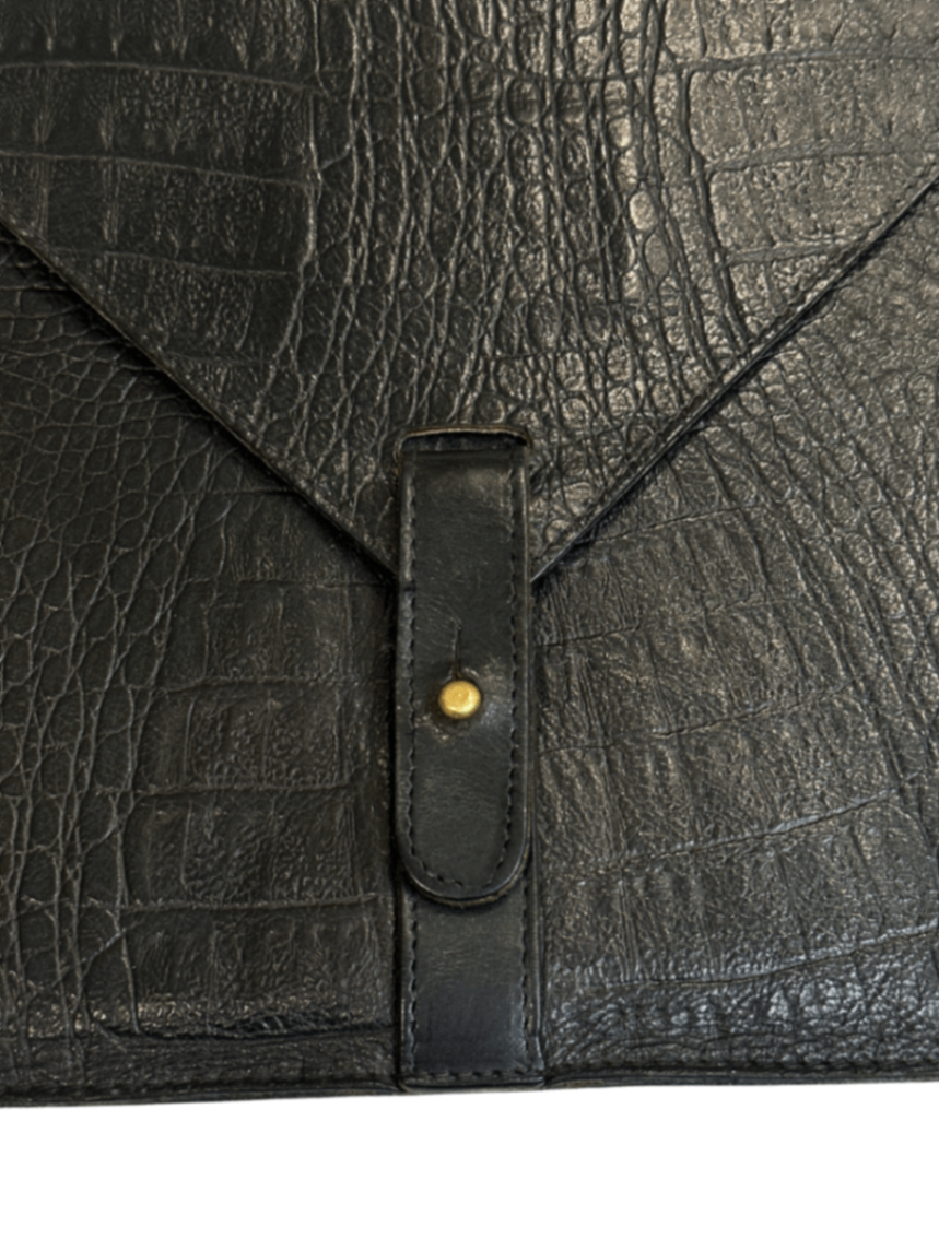 Vintage Croc Leather Envelope Clutch / 17in