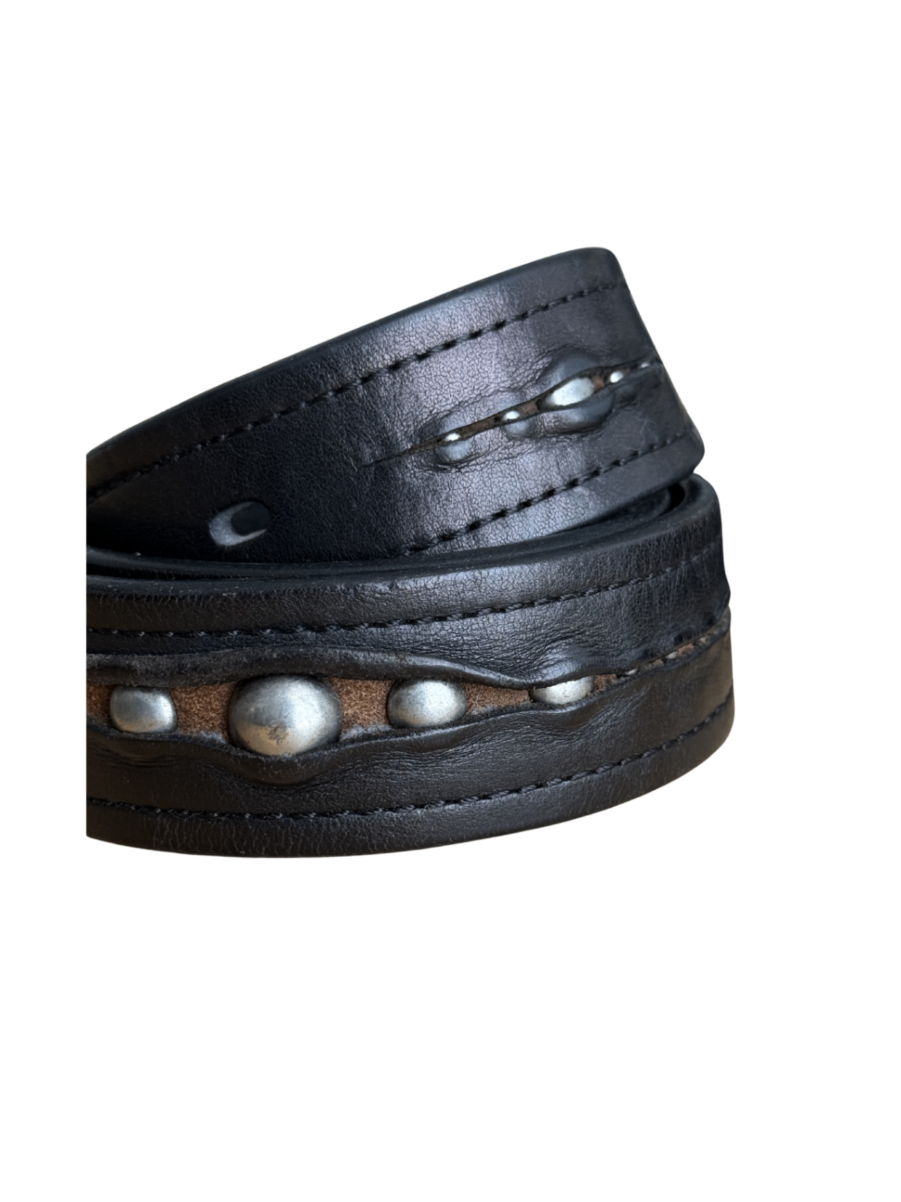 Peekaboo Studded Leather Belt / 90cm