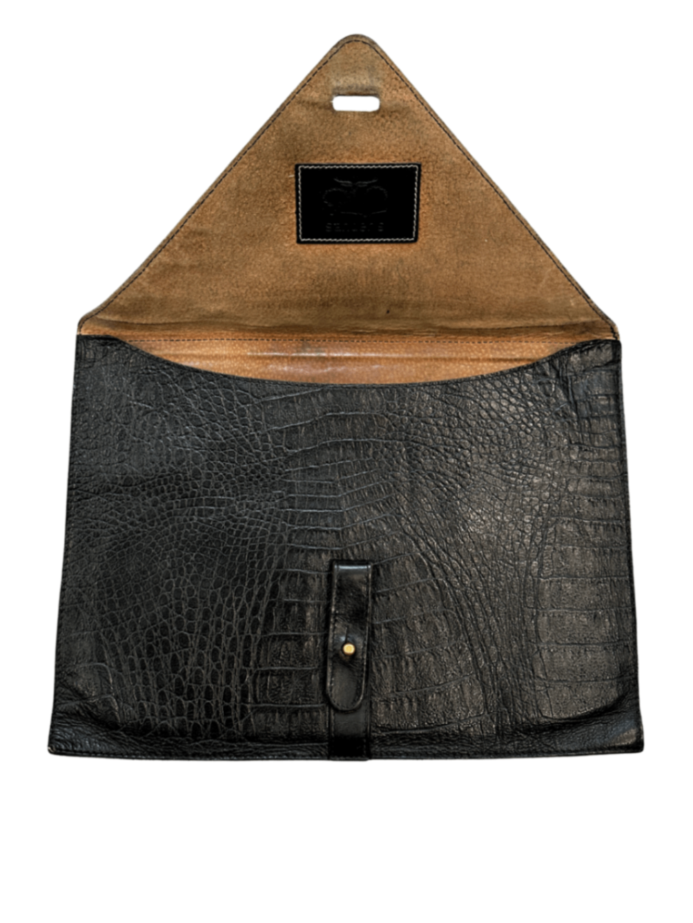 Vintage Croc Leather Envelope Clutch / 17in