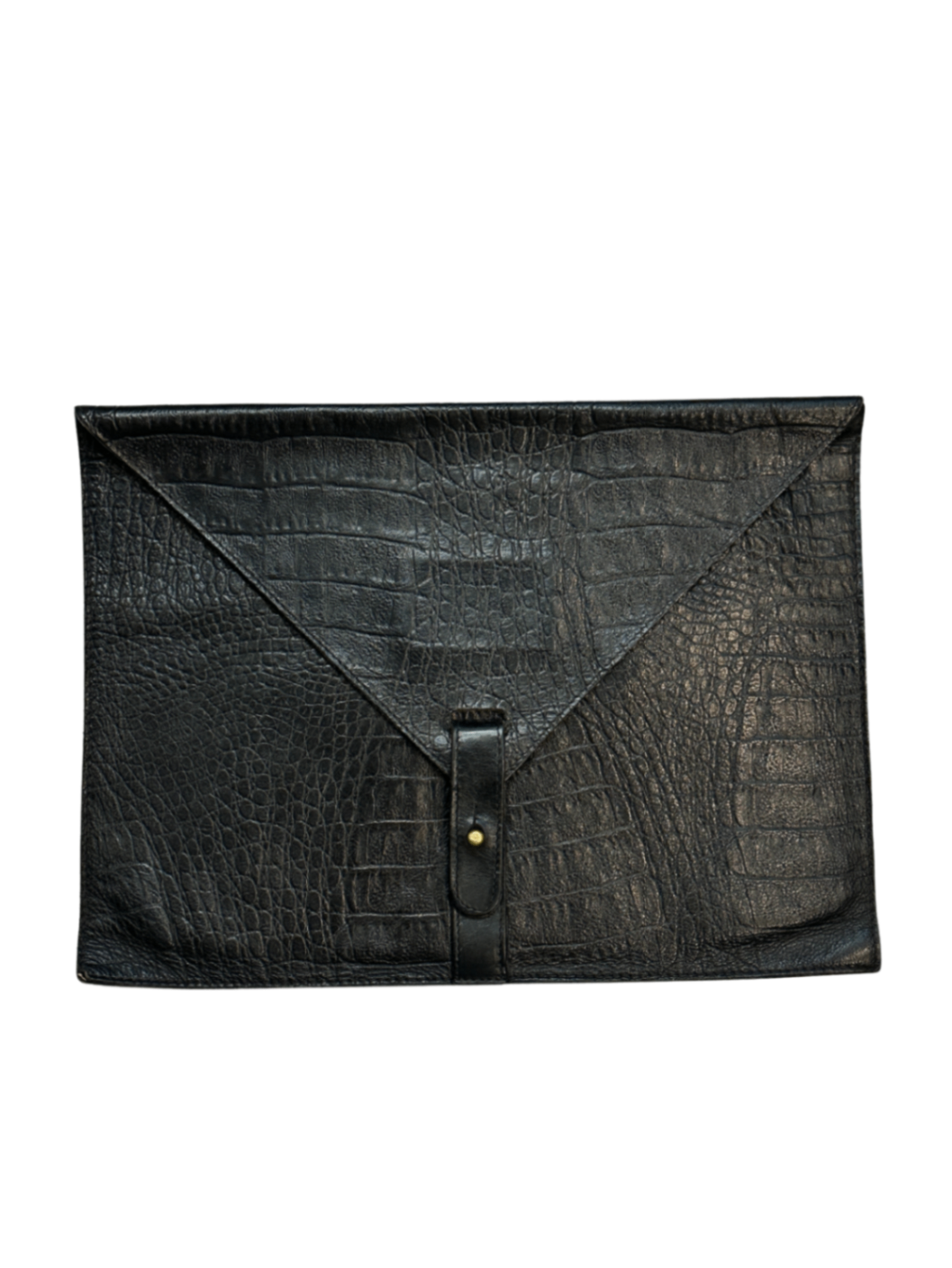 Vintage Croc Leather Envelope Clutch / 17in