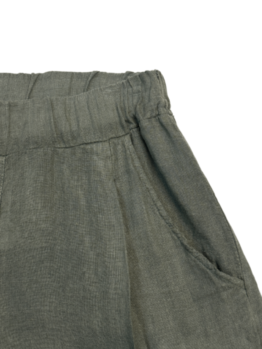 Linen Shorts Green / Size XS