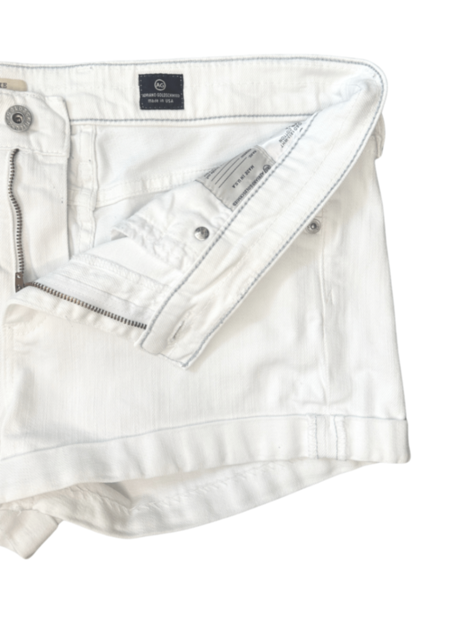 The Pixie Roll-Up Short White / Size 28