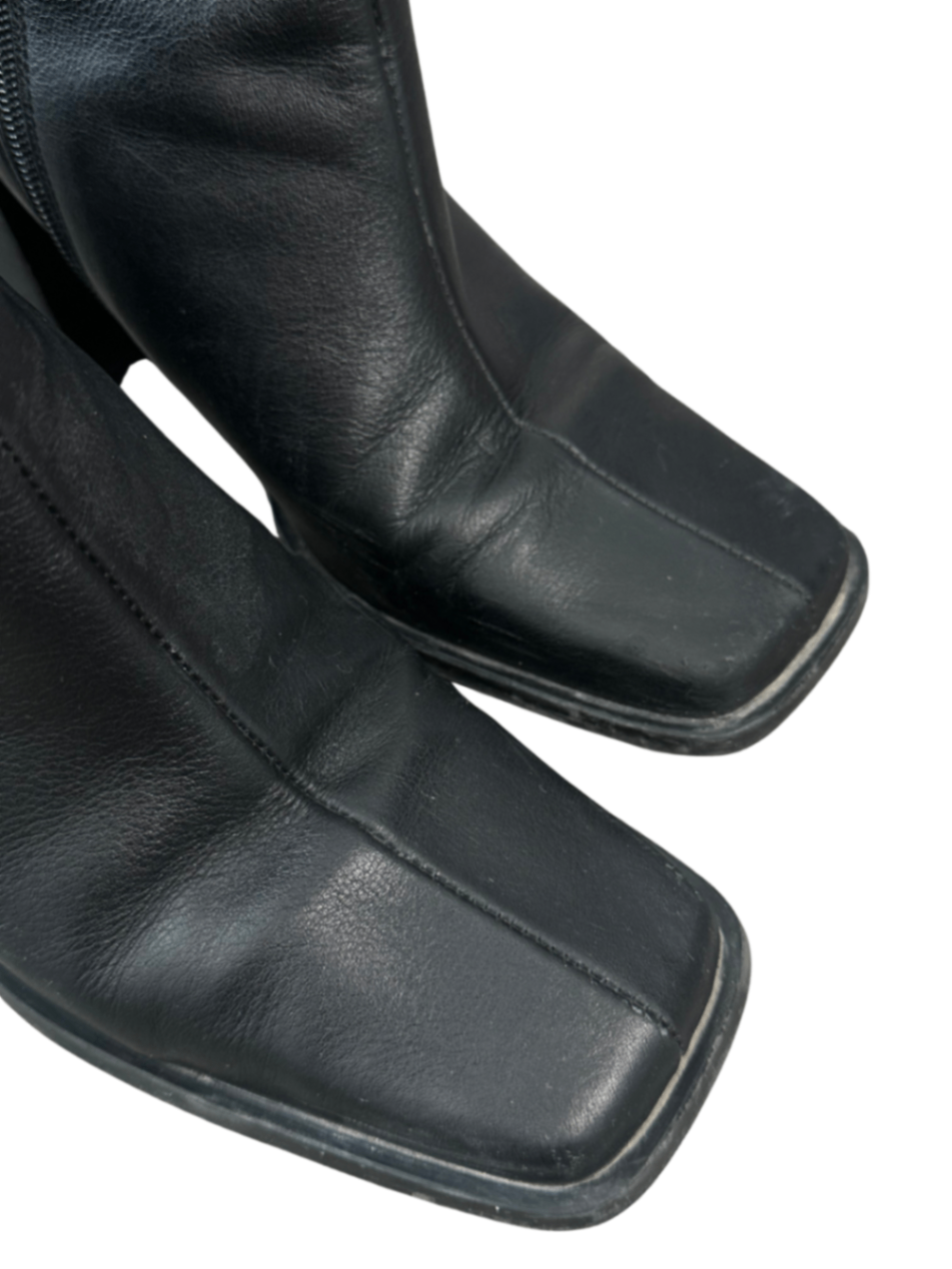 Black Leather Ankle Boots / Size 39