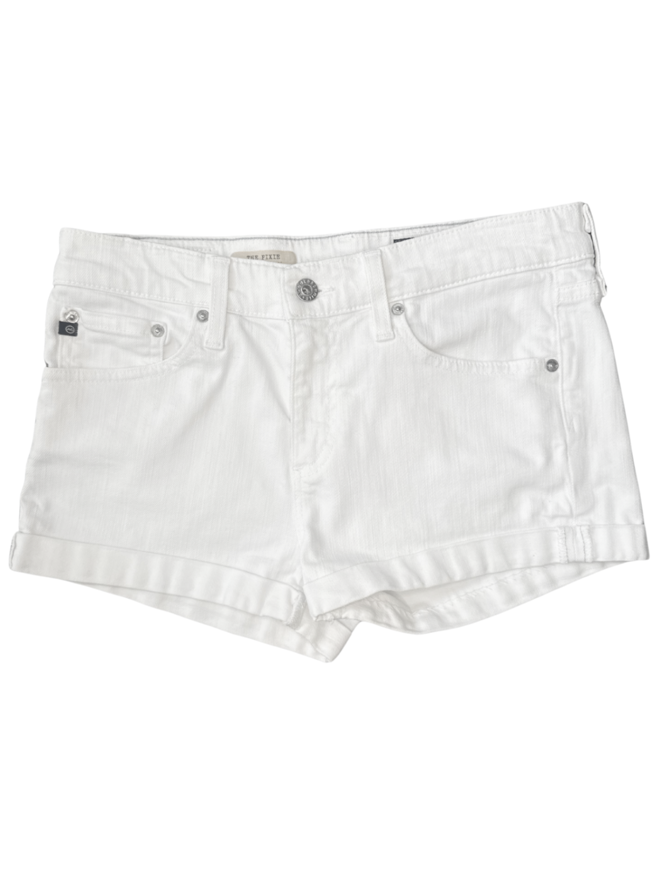 The Pixie Roll-Up Short White / Size 28