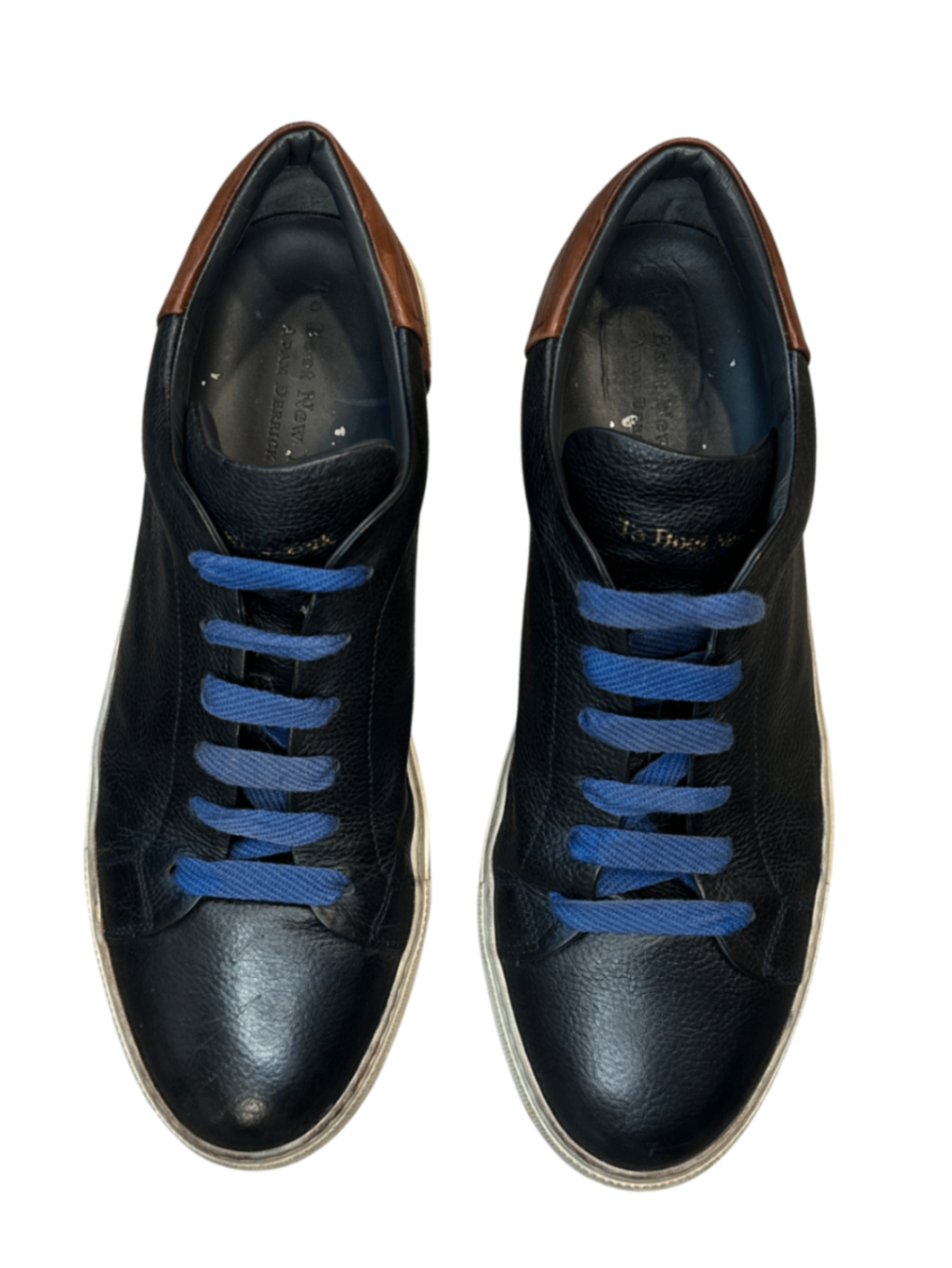 NYC Engraved Leather Sneaker Black/Tan / Size 8