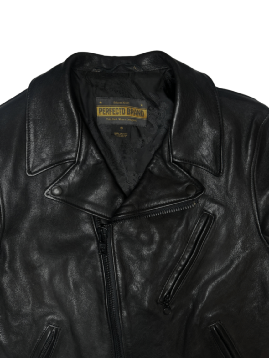 P213 Raven Lambskin Perfecto Jacket / Size S