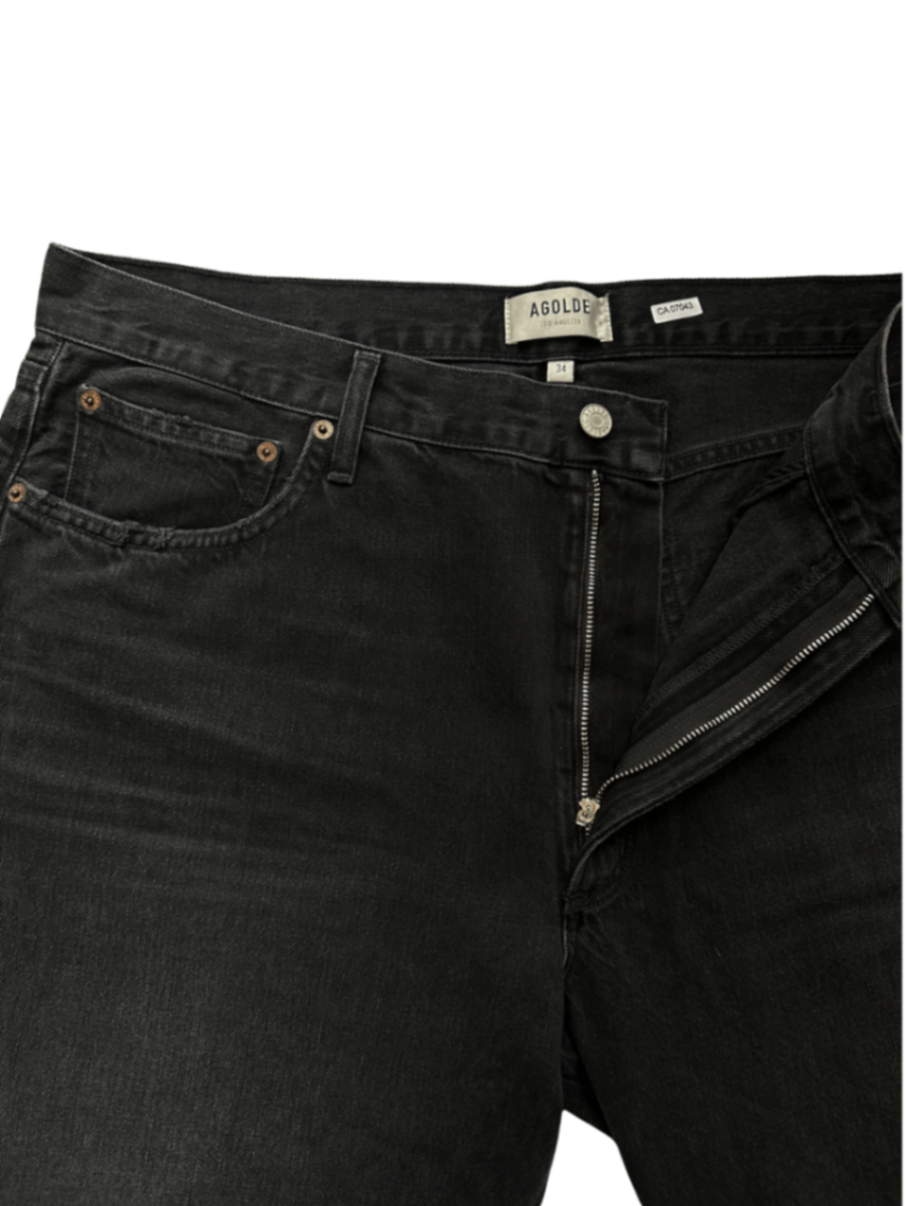 Mia Mid Rise Straight Jean Washed Black / Size 34