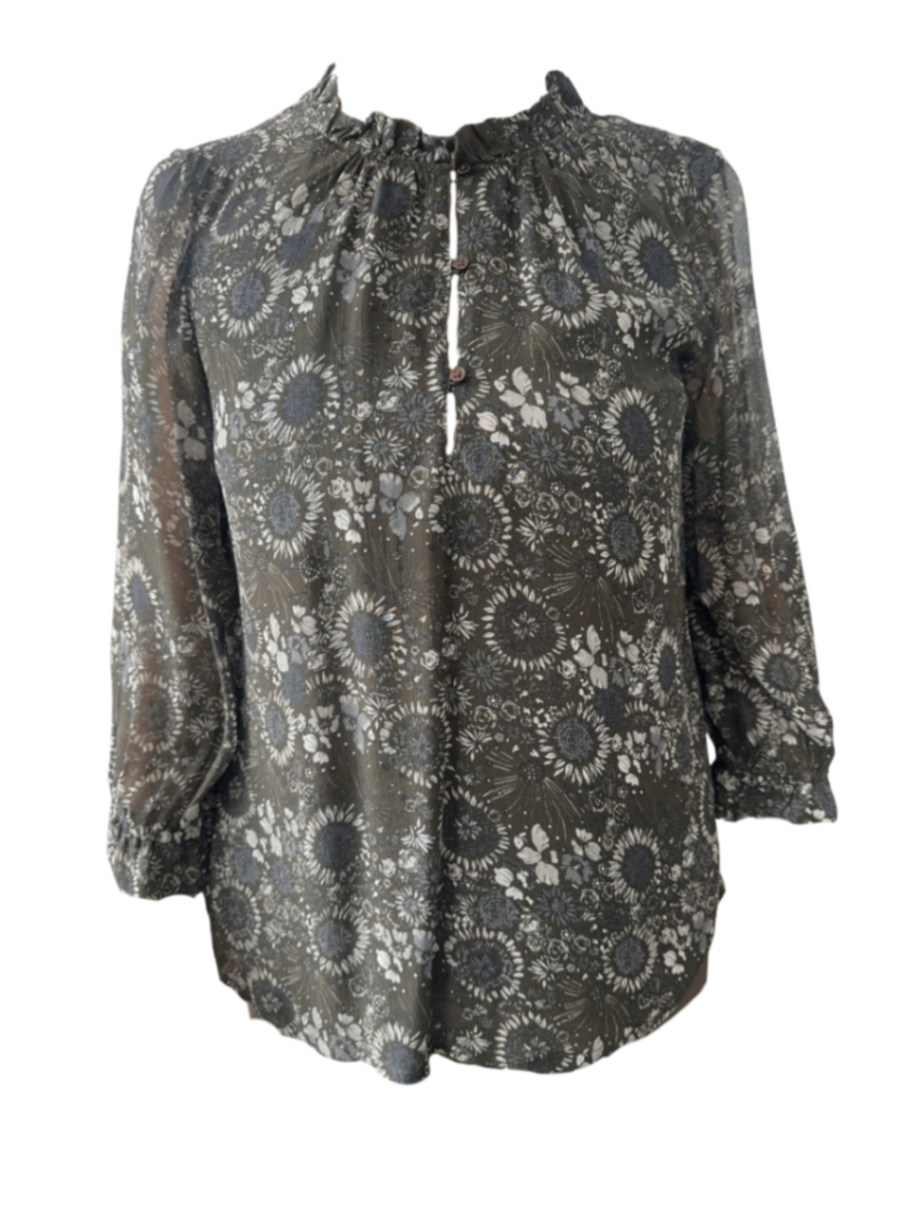 Tosca Blouse Grey Floral / Size 36