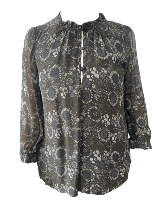 Tosca Blouse Grey Floral / Size 36