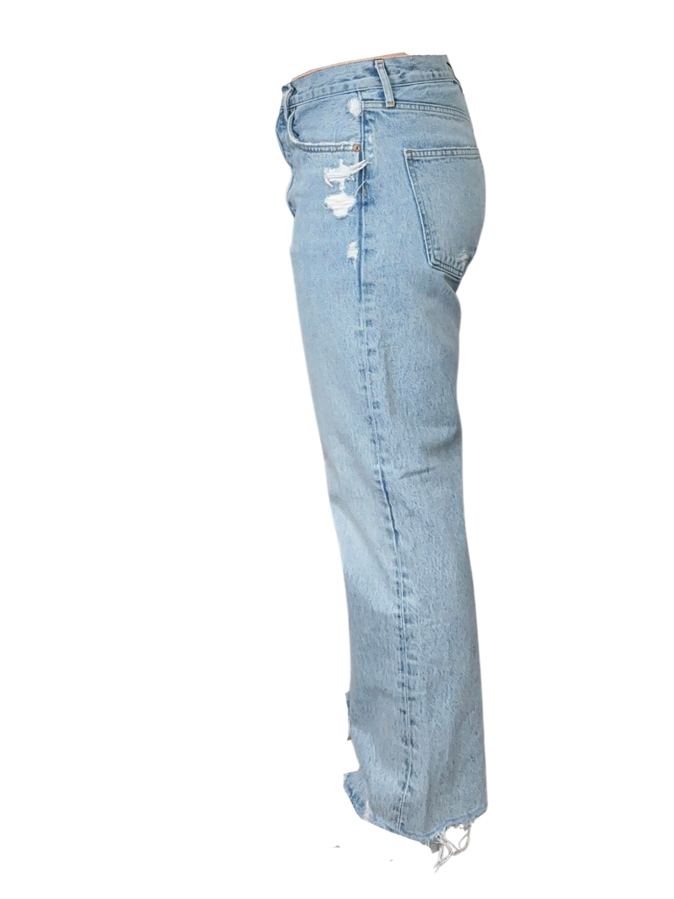 90's Crop Jean Distressed Light Wash / Size 27