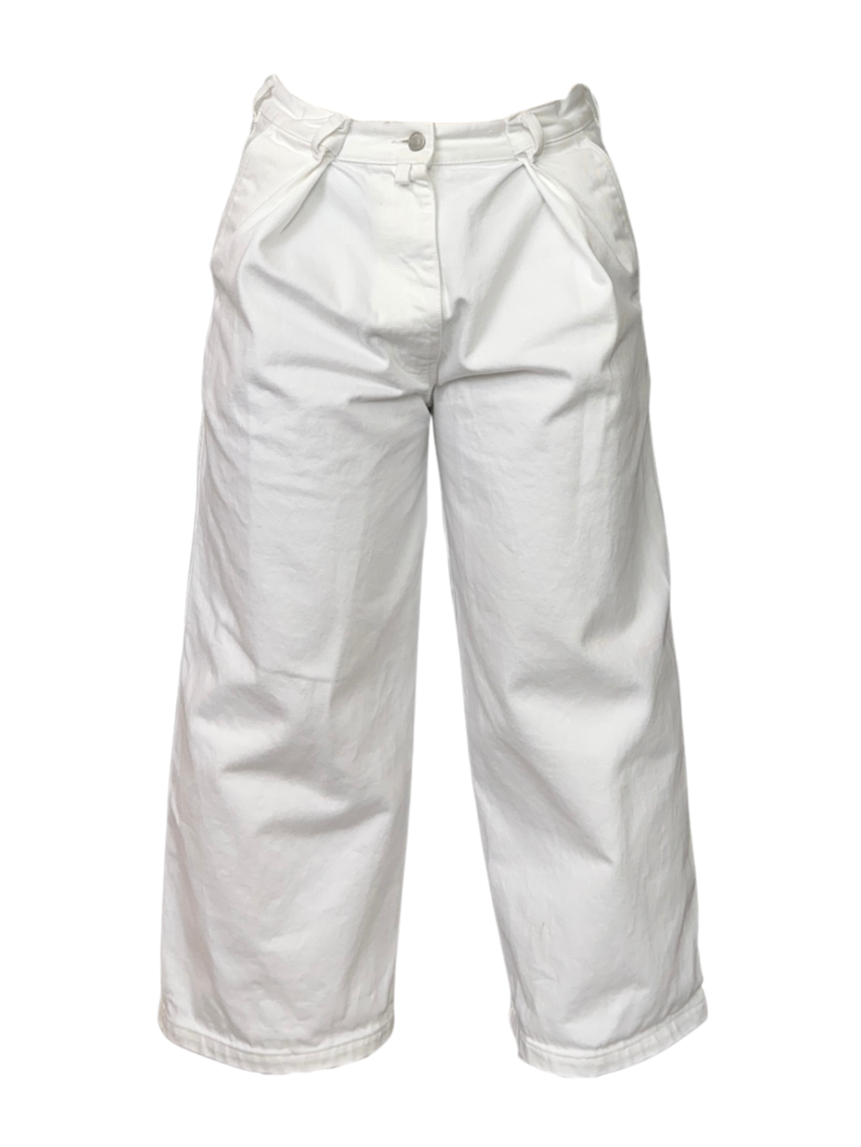 High Rise Pleat Jean White / Size 36