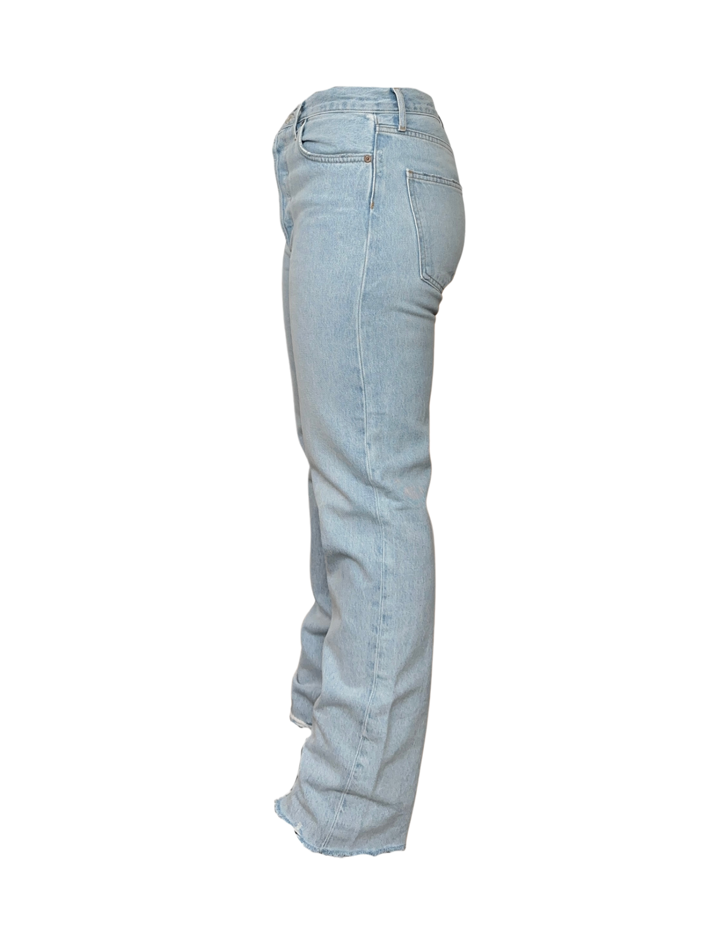 90's Pinch Waist Raw Hem / Size 28