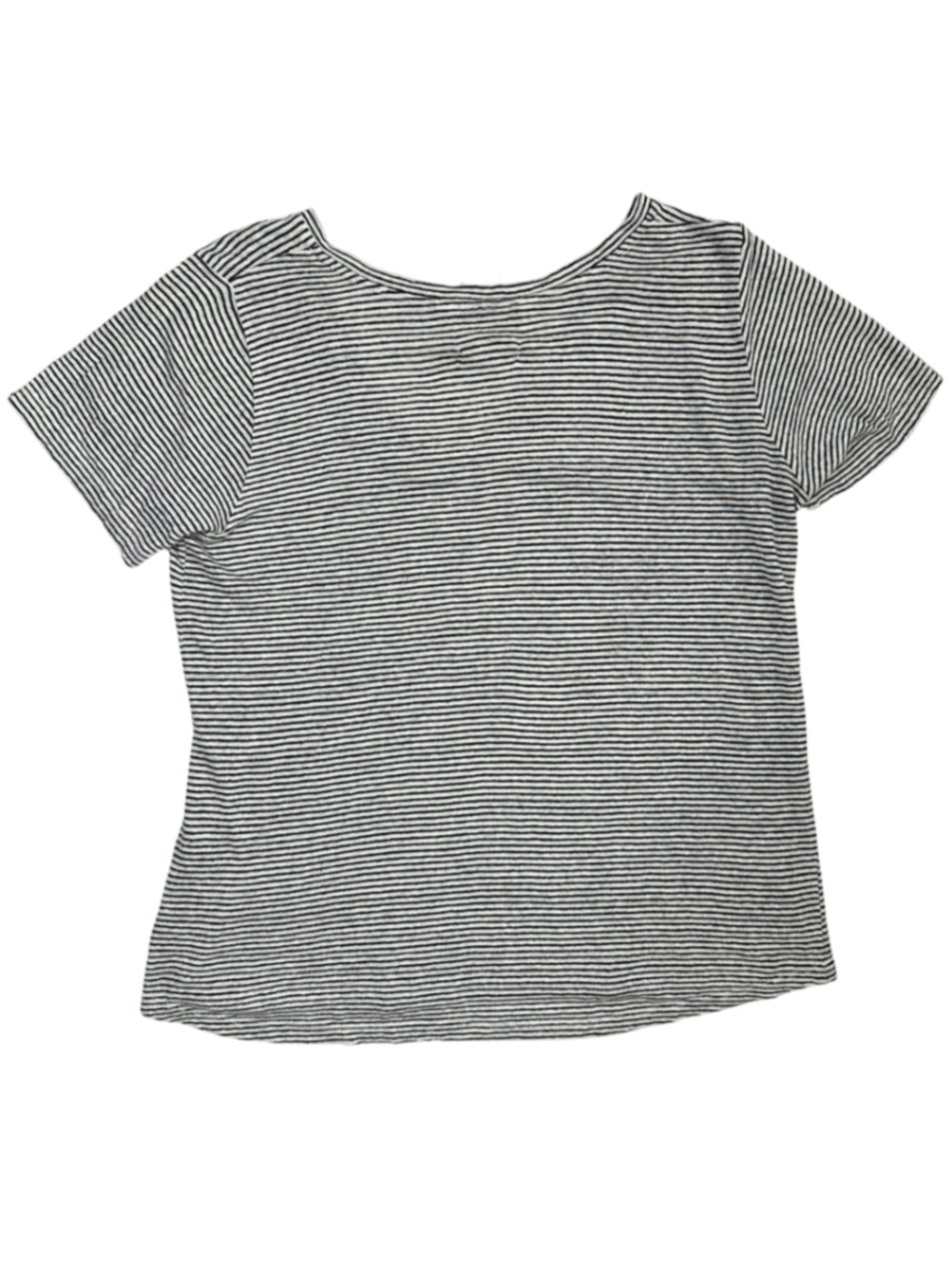 Linen V-Neck Tee Grey Stripe / Size XS