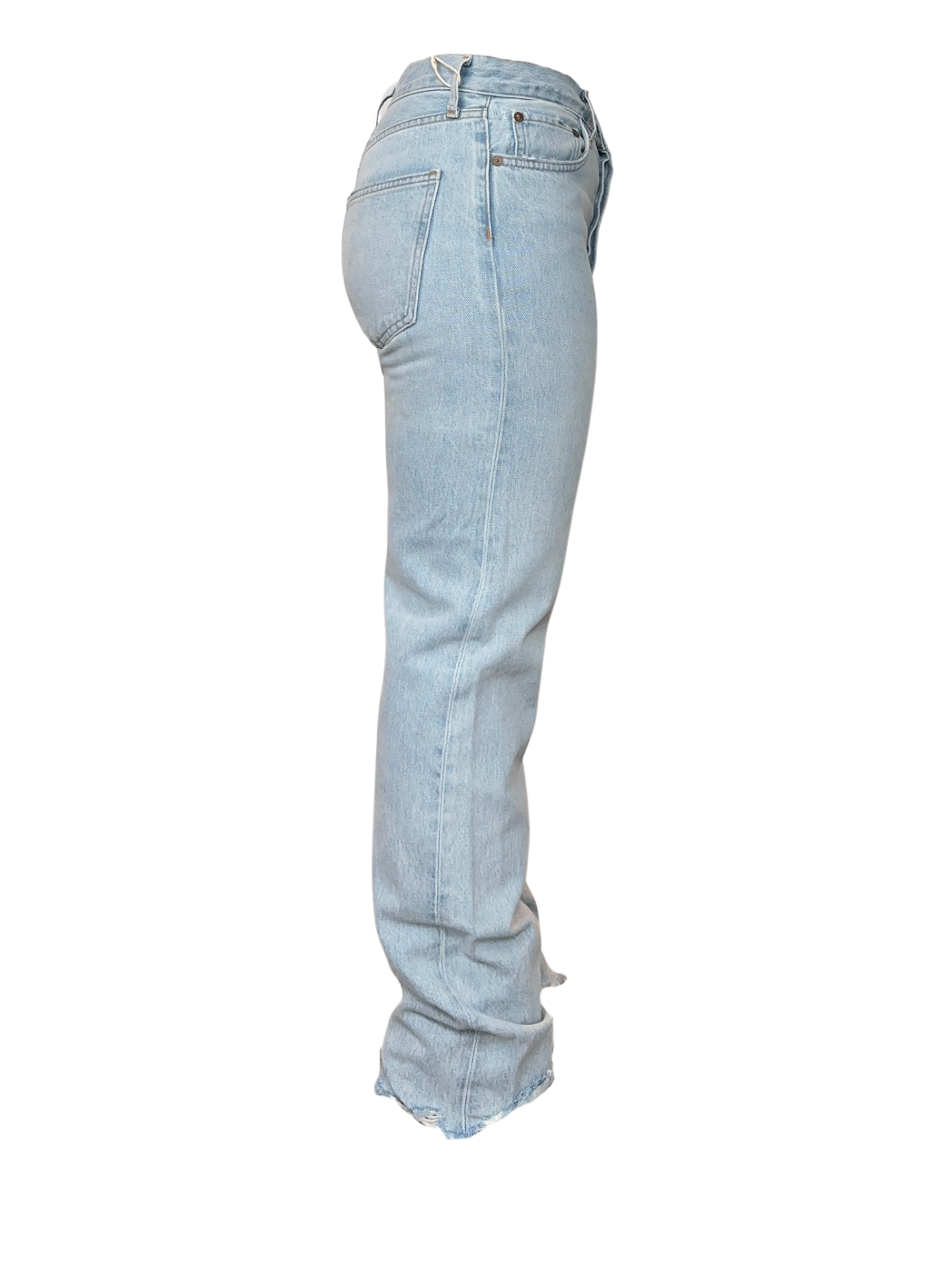 90's Pinch Waist Raw Hem / Size 28