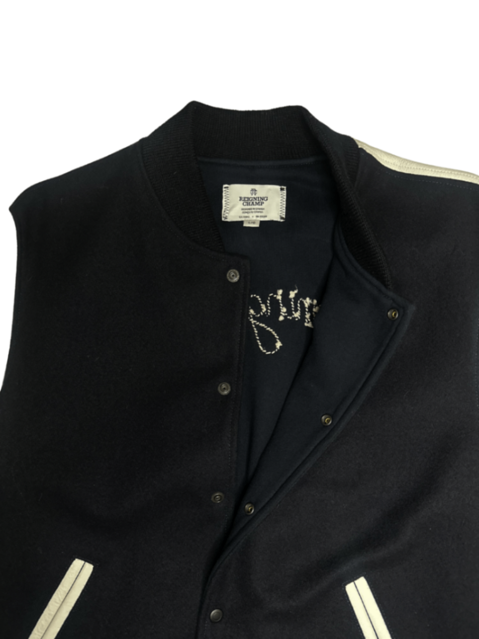 Melton Wool Varsity Jacket Navy / Size L