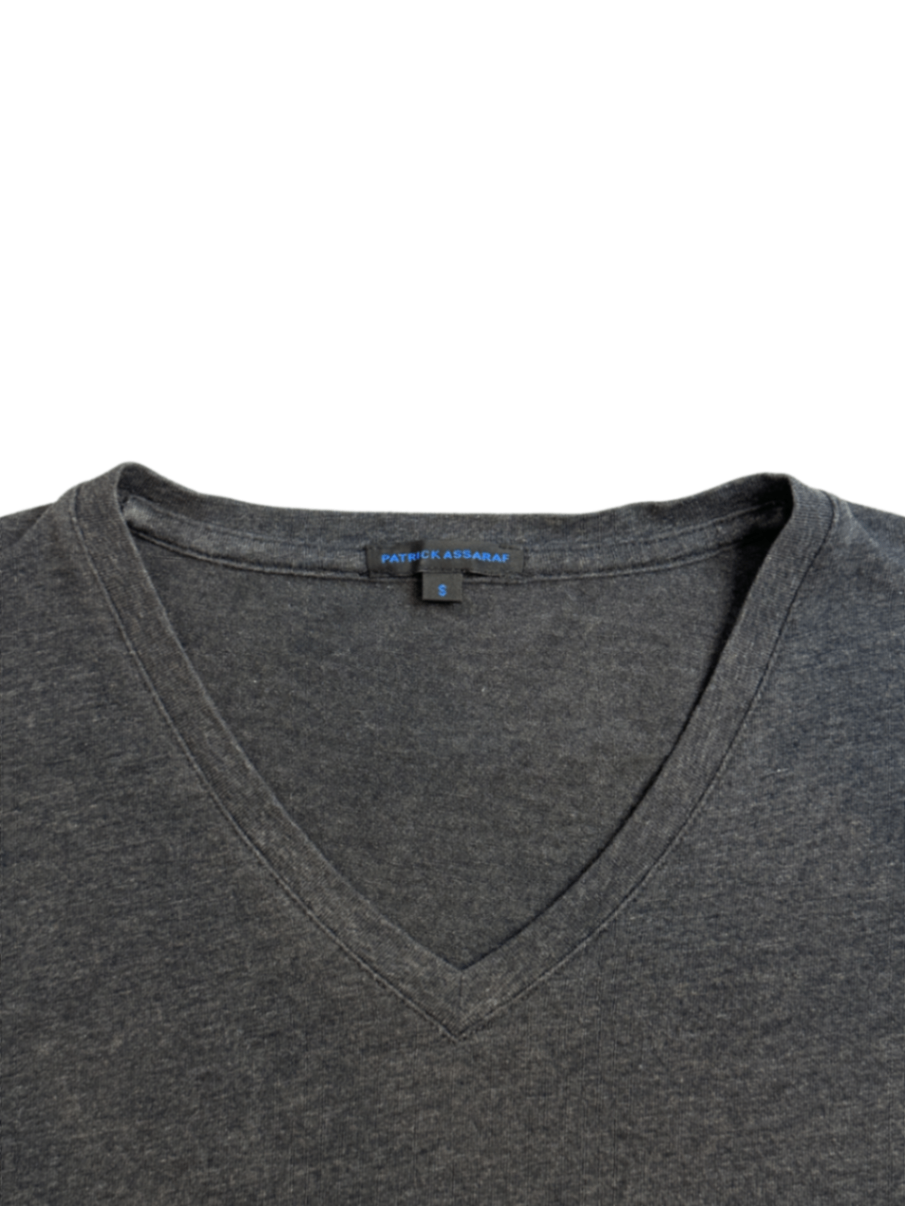 Pima Cotton V-Neck T-Shirt Grey / Size S
